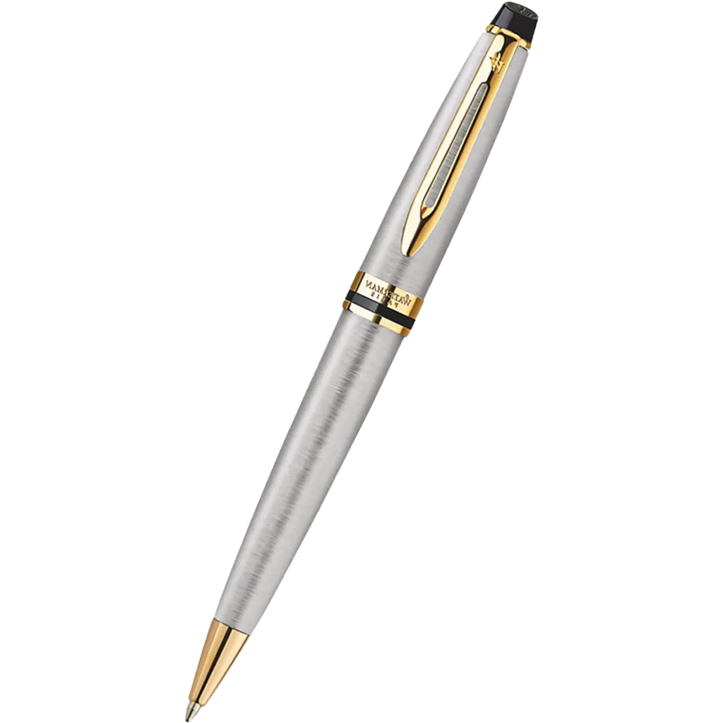 Waterman Expert Stainless Steel Gold Trim Ballpoint Pen-Pen Boutique Ltd