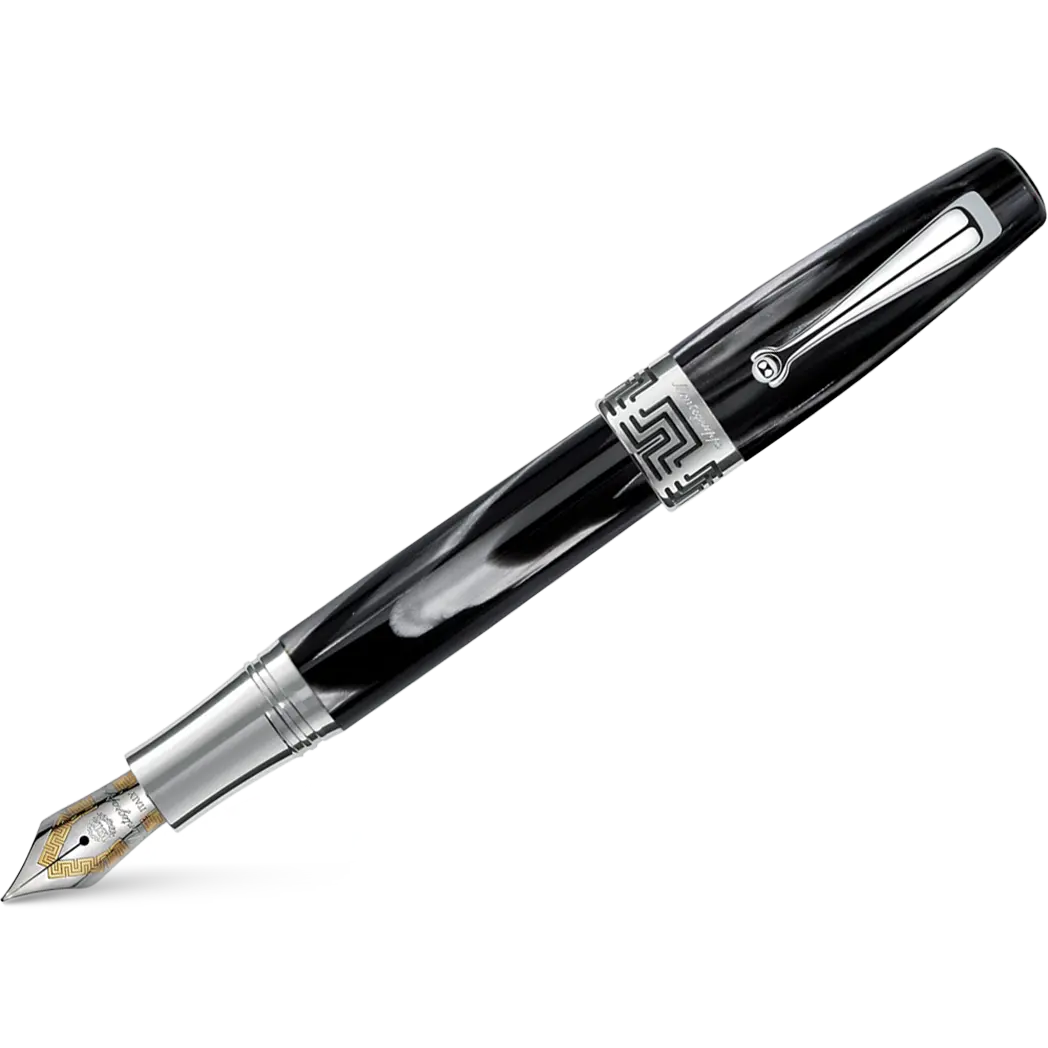 Montegrappa Extra 1930 Celluloid Fountain Pen-Black/White-Pen Boutique Ltd