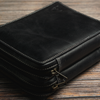 Yak Leather 26 Double Sided Zipped Pen Holder - Black-Pen Boutique Ltd