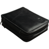 Yak Leather 26 Double Sided Zipped Pen Holder - Black-Pen Boutique Ltd
