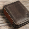 Yak Leather 26 Double Sided Zipped Pen Holder - Nimbus/Tan-Pen Boutique Ltd