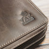 Yak Leather 26 Double Sided Zipped Pen Holder - Nimbus/Tan-Pen Boutique Ltd