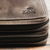 Yak Leather 26 Double Sided Zipped Pen Holder - Nimbus/Tan-Pen Boutique Ltd