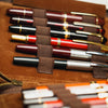 Yak Leather 26 Double Sided Zipped Pen Holder - Tan-Pen Boutique Ltd