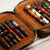 Yak Leather 26 Double Sided Zipped Pen Holder - Tan-Pen Boutique Ltd