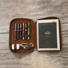 Yak Leather x Pen Boutique Zipped Folio - Crazy Horse Tan - A5-Pen Boutique Ltd
