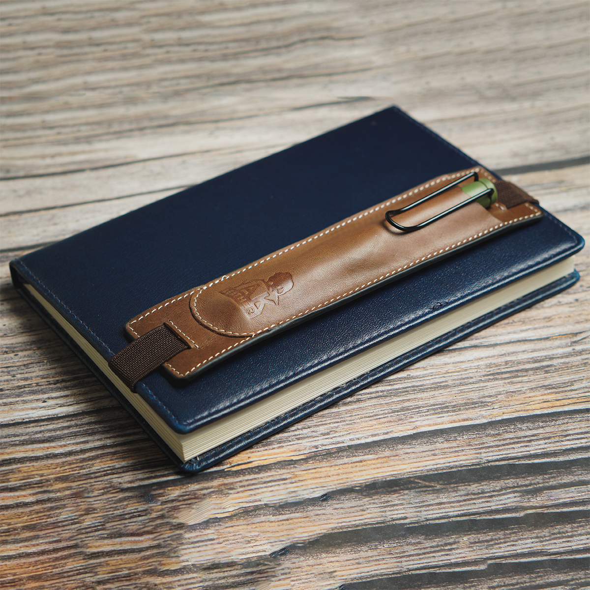 Yak Leather Elastic Pen Holder Single Pen Sleeve - Brown-Pen Boutique Ltd