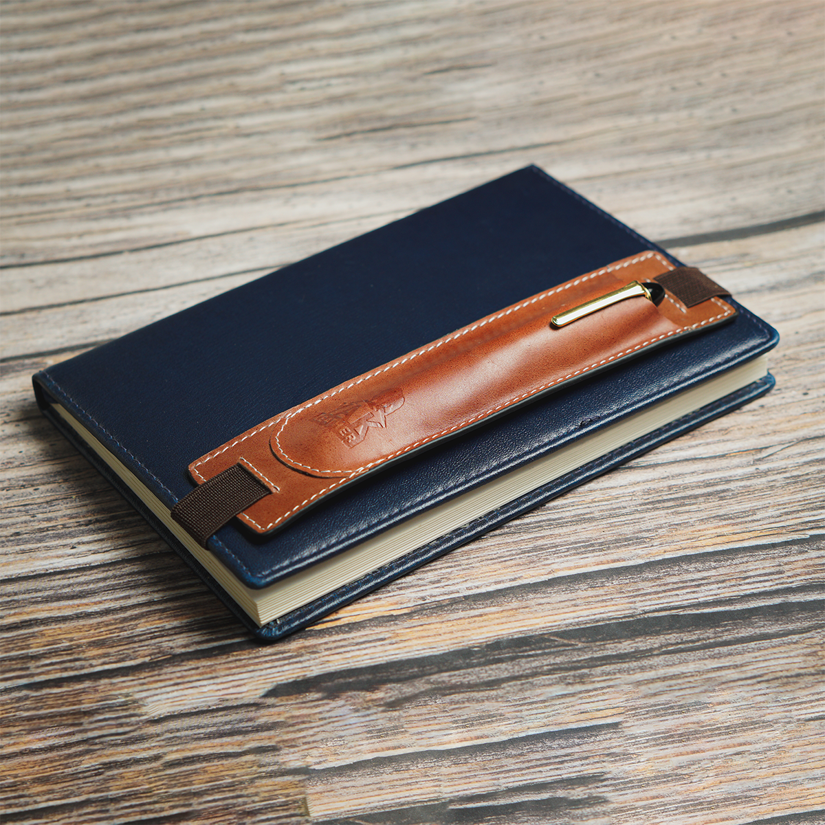 Yak Leather Elastic Pen Holder Single Pen Sleeve - Tan-Pen Boutique Ltd