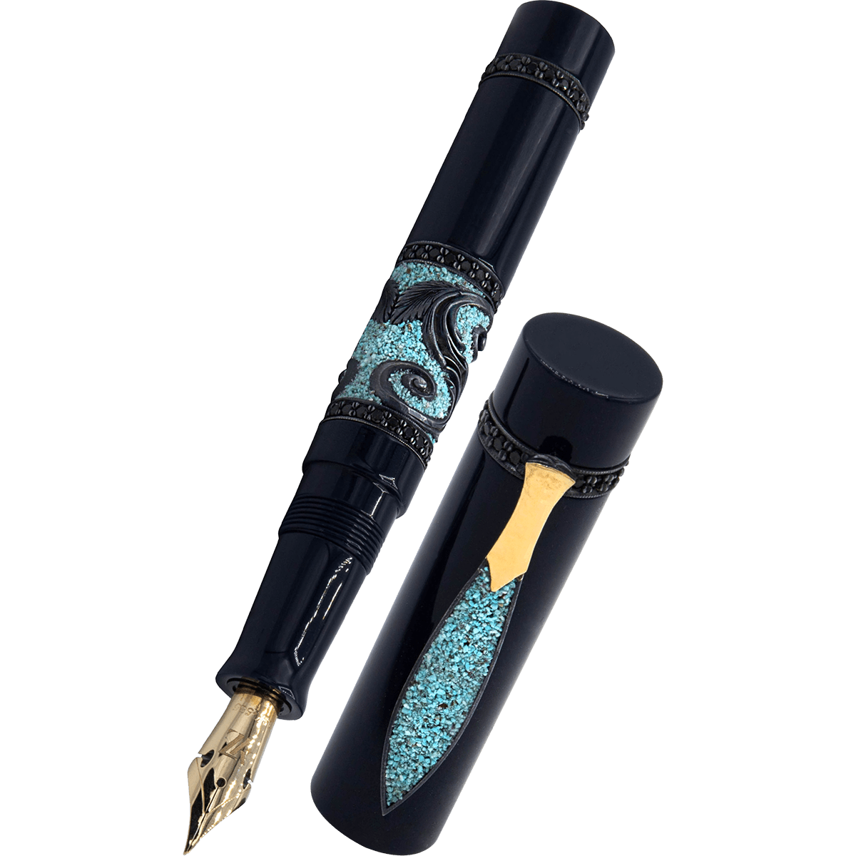 Zeki Karaca Jewellery Harman Fountain Pen - Black Spinel (Limited Edition) - Pen Boutique Ltd