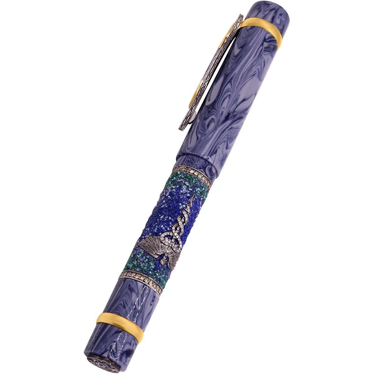 Zeki Karaca Jewellery Harman Fountain Pen - Blue - Gold Trim - Pen Boutique Ltd