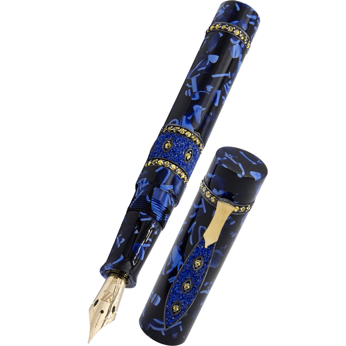 Zeki Karaca Jewellery Harman Fountain Pen - Dark Blue Sapphire (Limited Edition) - Pen Boutique Ltd