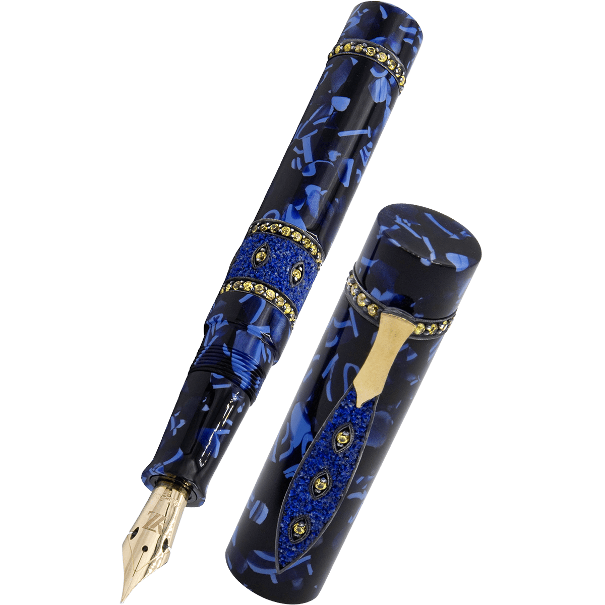Zeki Karaca Jewellery Harman Fountain Pen - Dark Blue Sapphire (Limited Edition) - Pen Boutique Ltd