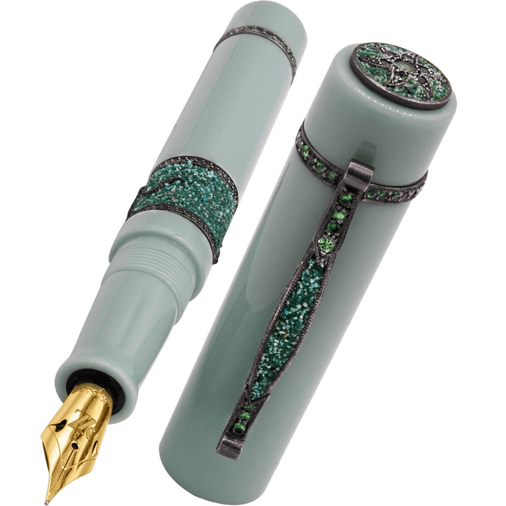 Zeki Karaca Jewellery Harman Fountain Pen - Green Garnet - Pen Boutique Ltd