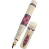 Zeki Karaca Jewellery Harman Fountain Pen - White - Red Sapphire Gem (Limited Edition)