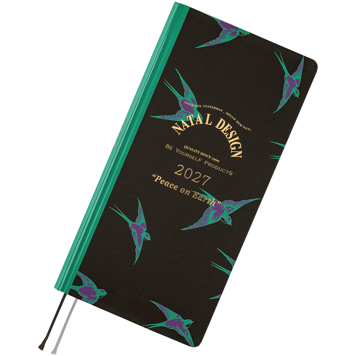 Hobonichi Light Hardcover English Book - Natal Design: Lucky Swallow - Tall & Slim (Weeks - Jan Start) - Pen Boutique Ltd