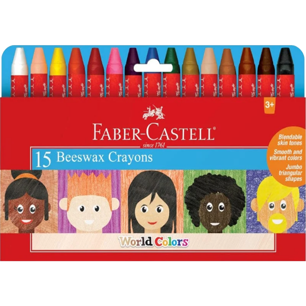 Faber-Castell World Colors – 15 Count Beeswax Crayons