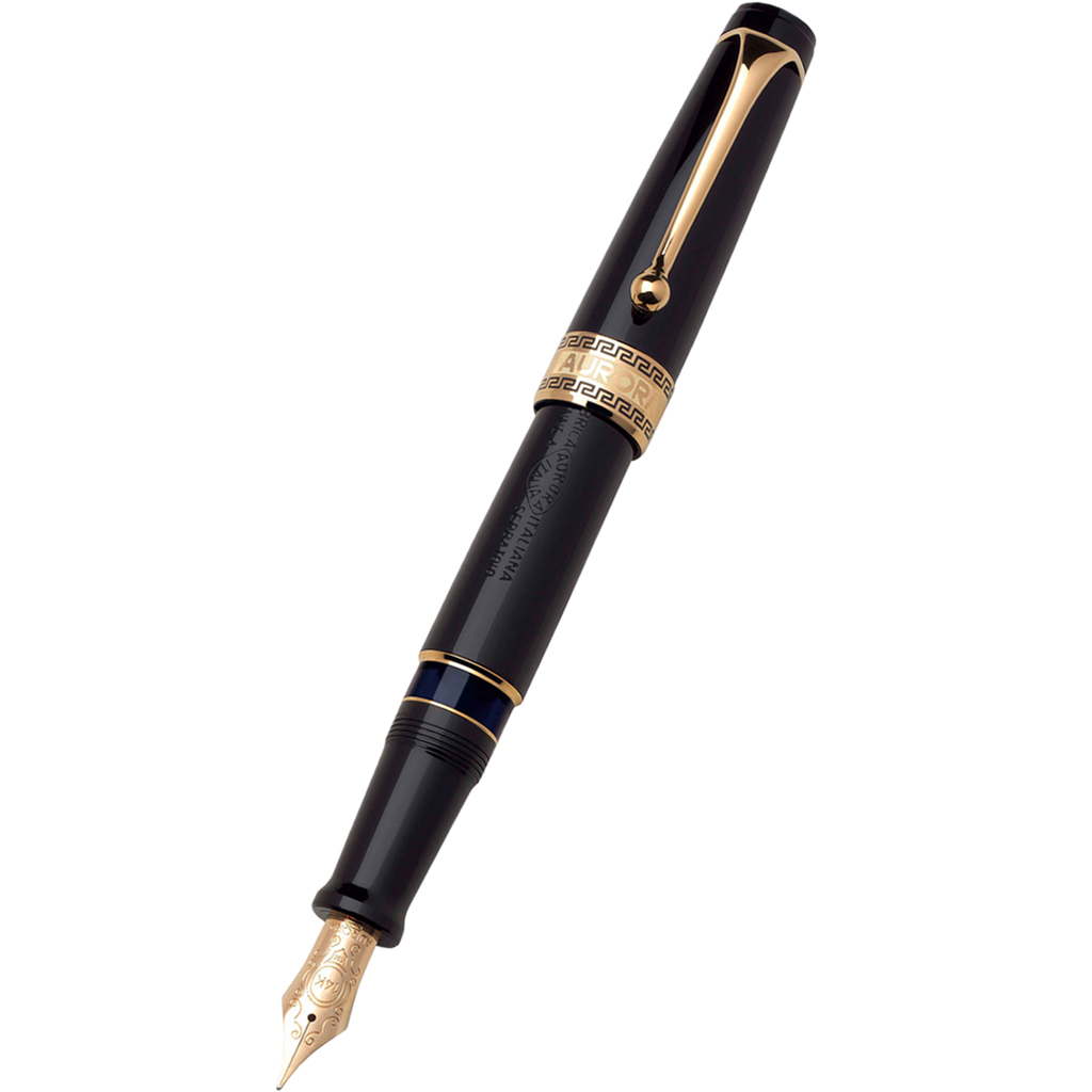 Aurora Optima Fountain Pen - Black - Gold Trim-Pen Boutique Ltd