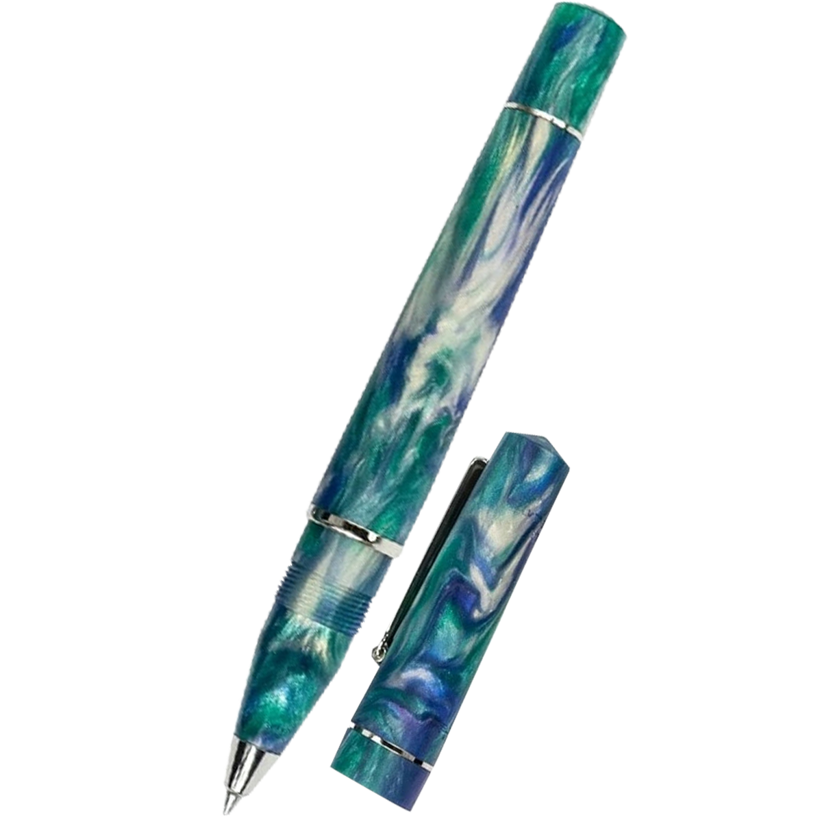 Delta Duna Rollerball Pen - Reflection Pool - Chrome Trim