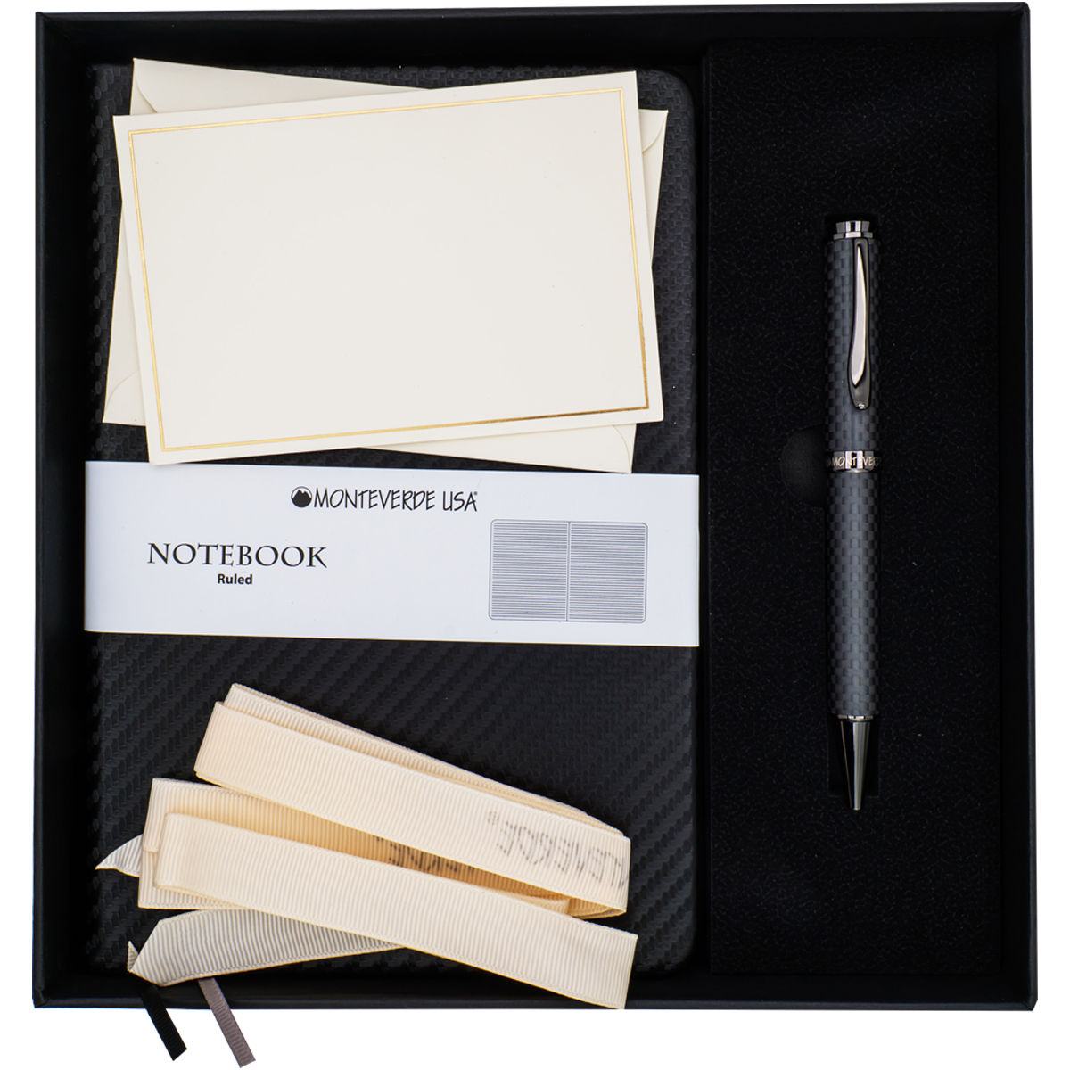 Monteverde Innova Ballpoint Pen Notebook Set - Carbon Fiber - Gunmetal