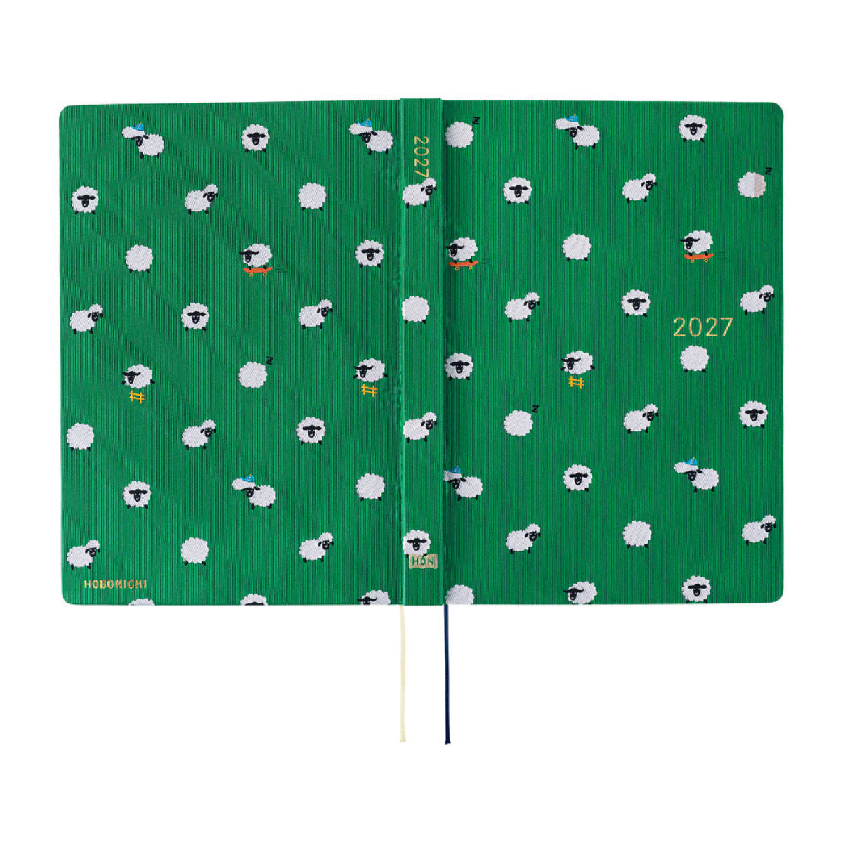 Hobonichi HON 2027 Light Hard Cover English Book - Bow & Tie: Sheep Sheep Sheep - A5 (Jan Start)