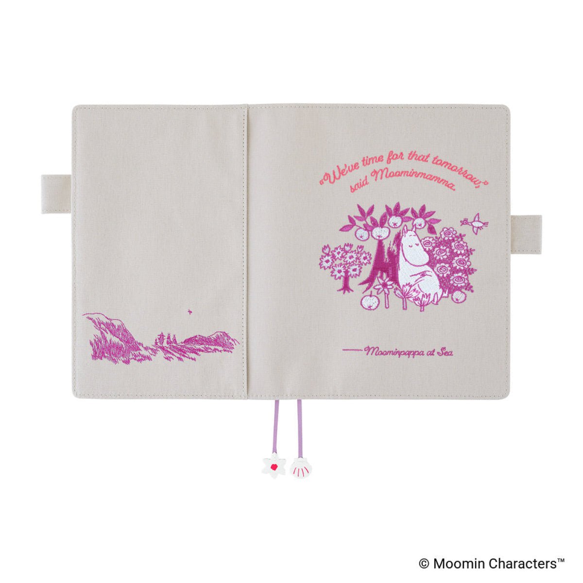 Hobonichi 2027 Cousin Cover - Moomin: My Yard (Pink Gray) - A5 - Pen Boutique Ltd