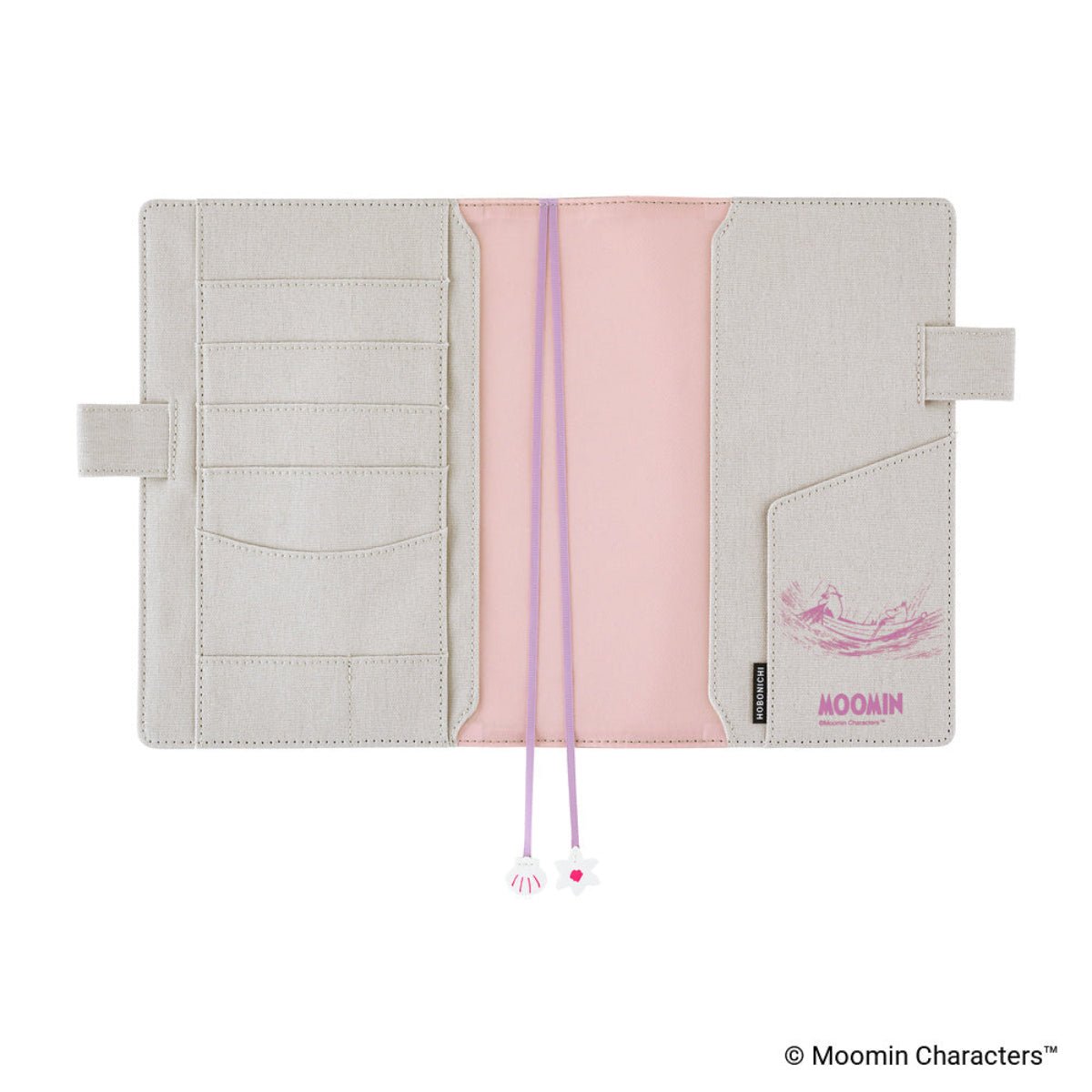 Hobonichi 2027 Cousin Cover - Moomin: My Yard (Pink Gray) - A5 - Pen Boutique Ltd