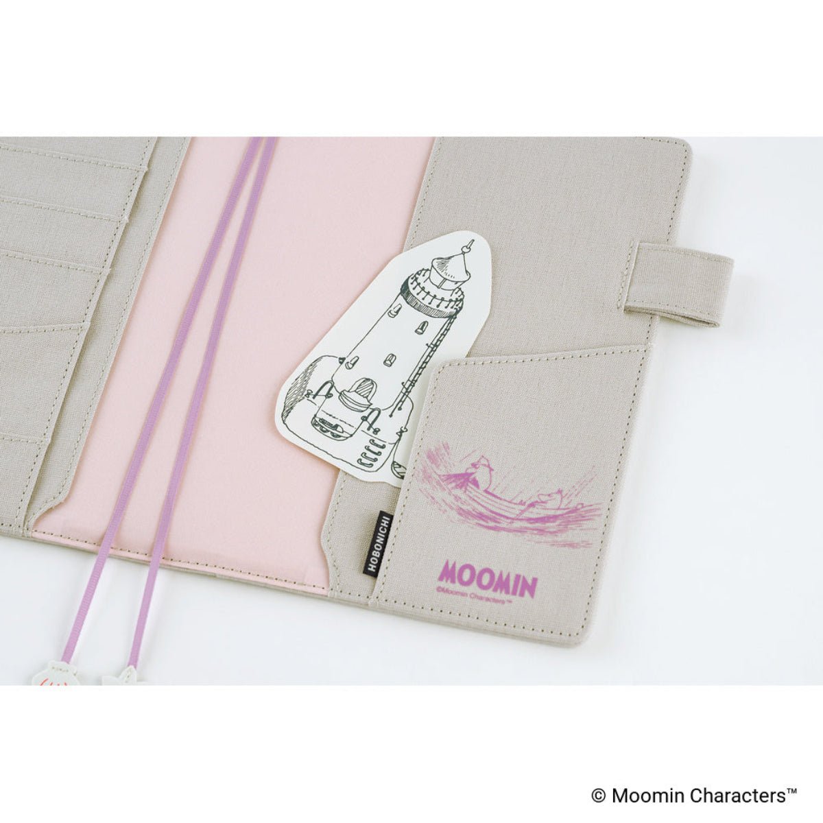 Hobonichi 2027 Cousin Cover - Moomin: My Yard (Pink Gray) - A5 - Pen Boutique Ltd