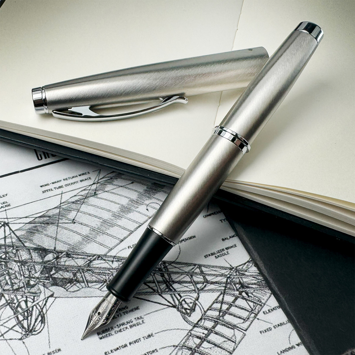 Monteverde Dakota Fountain Pen - Stainless Steel-Pen Boutique Ltd
