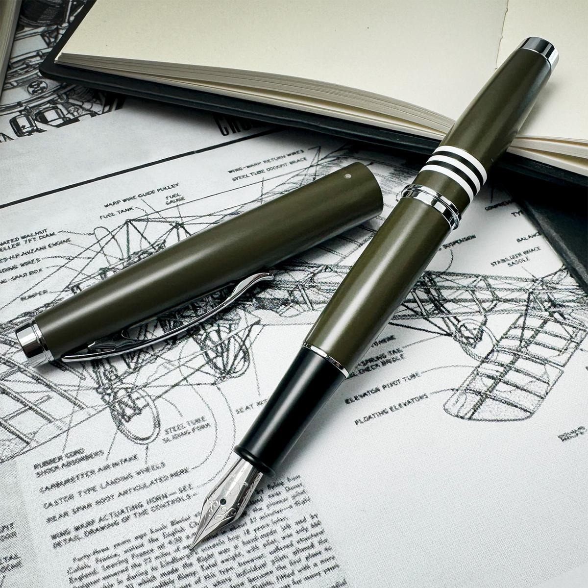 Monteverde Dakota Fountain Pen - Military Green-Pen Boutique Ltd