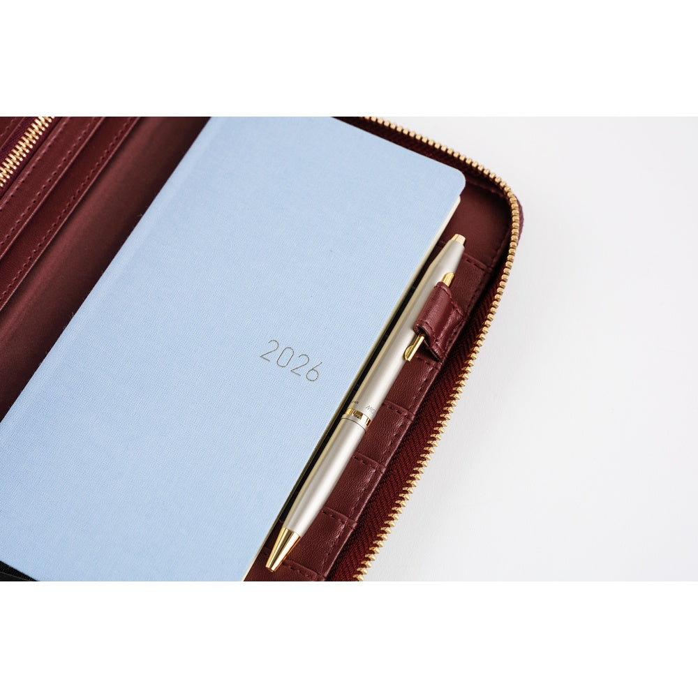Hobonichi Cover - Single Color: Amarone - Tall & Slim - Zipper Closure WEEKS cover-Pen Boutique Ltd