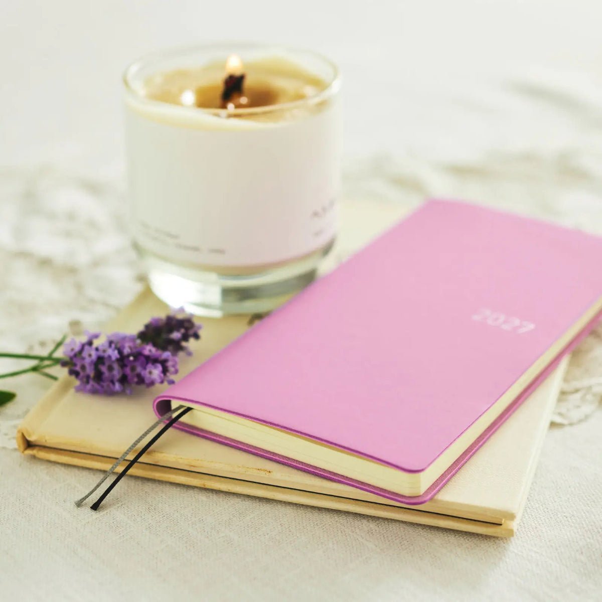 Hobonichi Light Hardcover English Book - Smooth: Lavender Milk - Tall & Slim (Weeks - Jan Start) - Pen Boutique Ltd