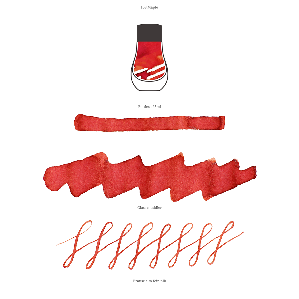 Dominant Industry Standard Ink Bottle - Maple - 25ml-Pen Boutique Ltd