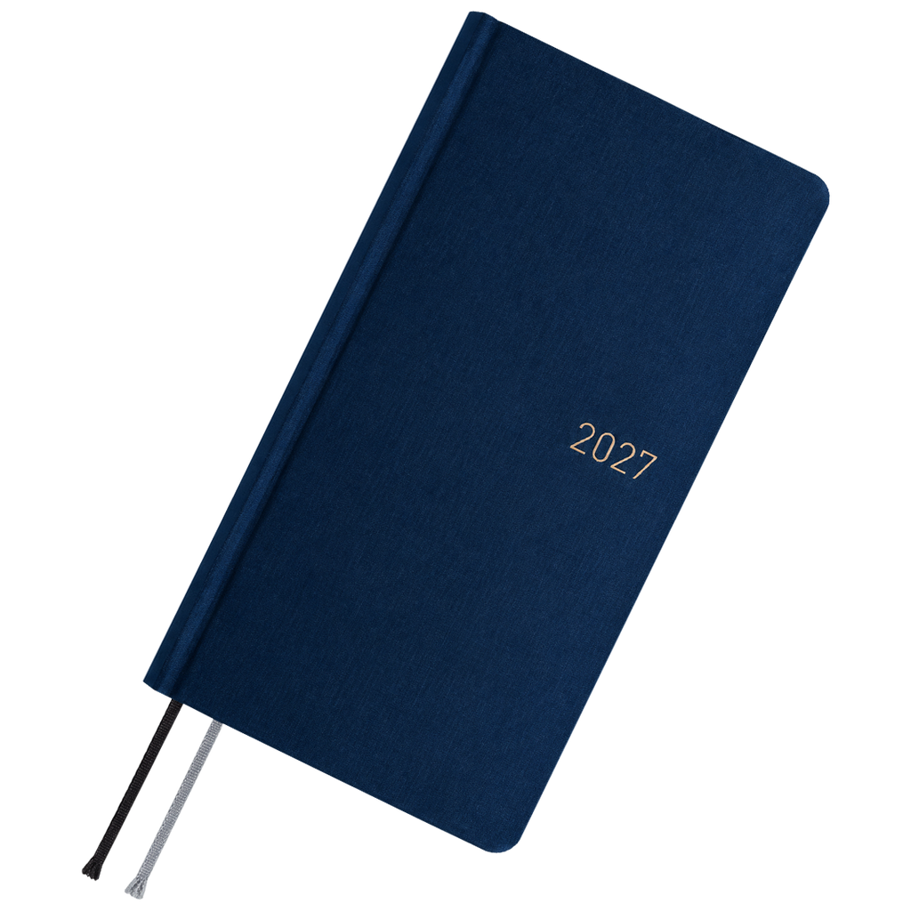 Hobonichi 2027 Mega Light Hard Cover English Book - Colors: Midnight Blue - Tall & Slim (Weeks - January Start)-Pen Boutique Ltd
