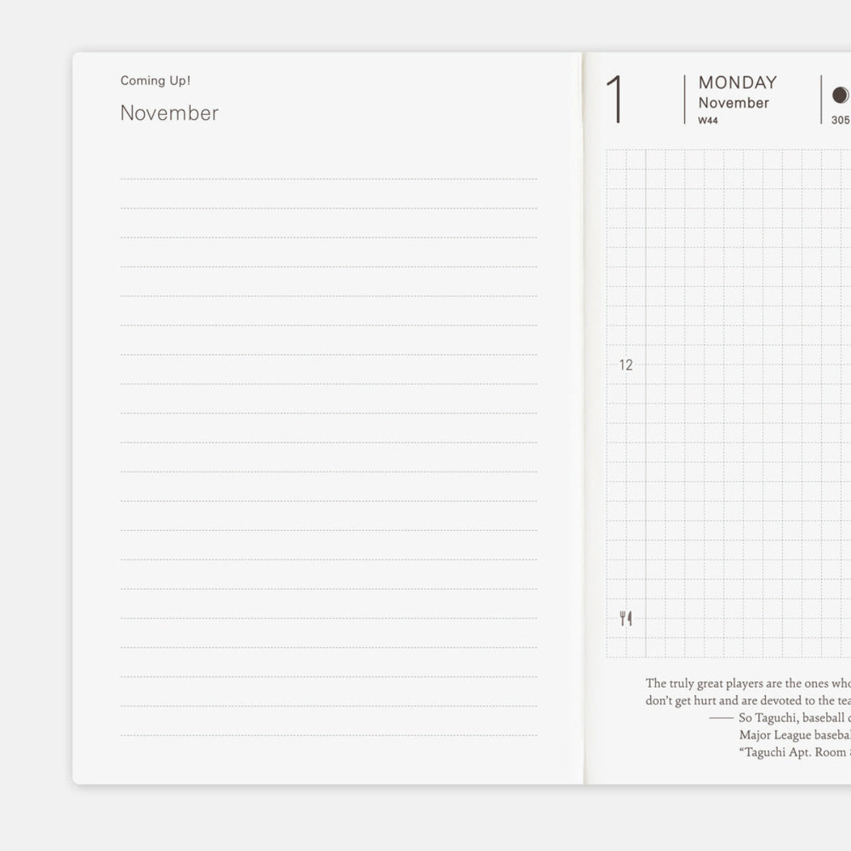 Hobonichi Techo 2027 English Planner Refill Book - A6 (Daily - January Start - Monday Start) - Pen Boutique Ltd