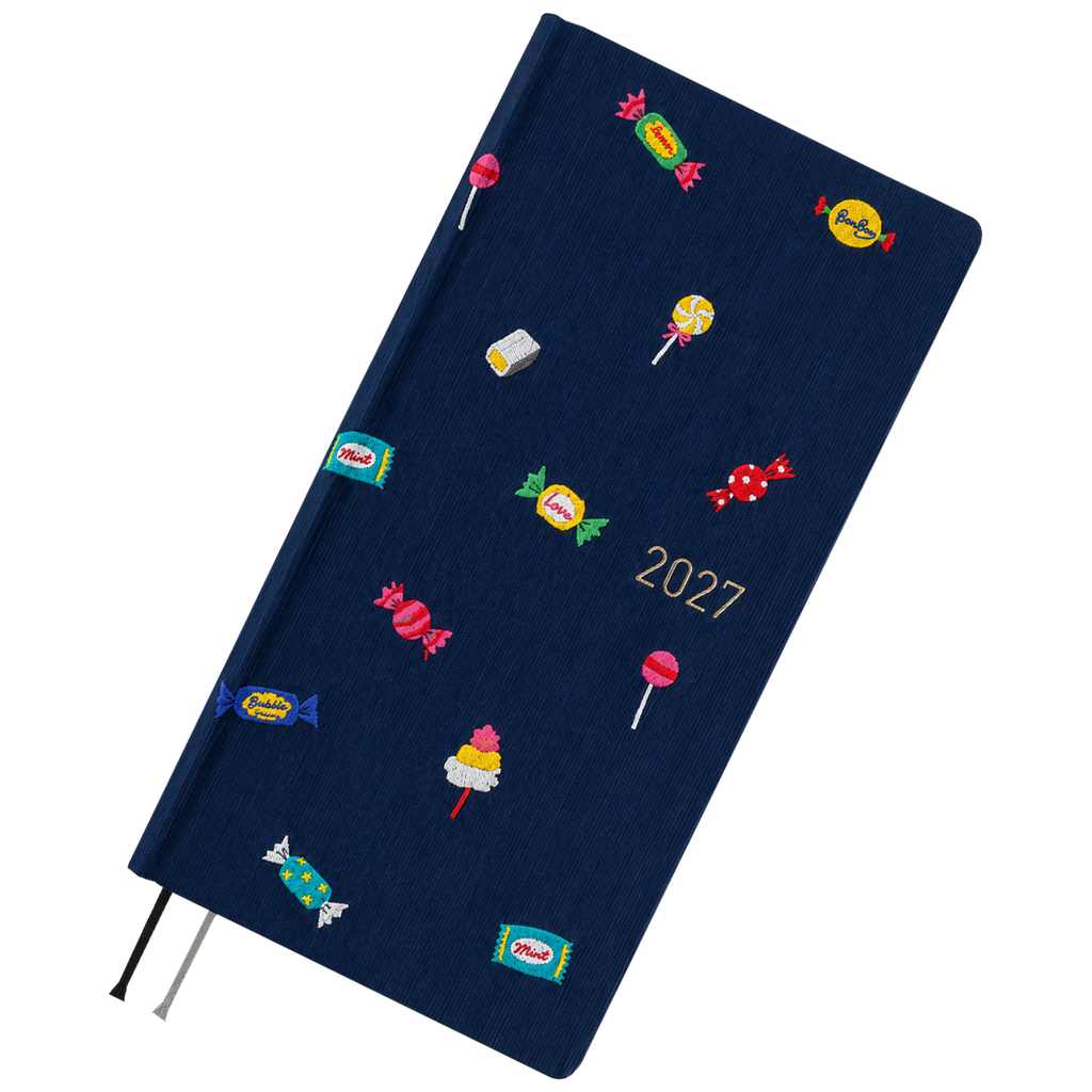 Hobonichi 2027 Mega Light Hard Cover English Book - Bow & Tie: Candy Dream -Tall & Slim (Weeks - January Start)-Pen Boutique Ltd