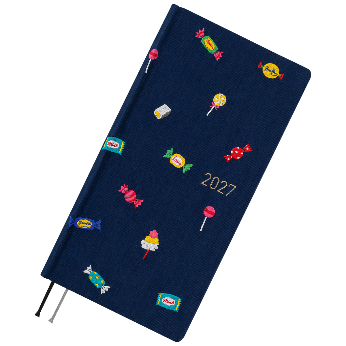 Hobonichi 2027 Mega Light Hard Cover English Book - Bow & Tie: Candy Dream -Tall & Slim (Weeks - January Start)-Pen Boutique Ltd