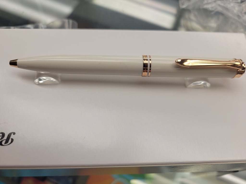 Pelikan Souveran Ballpoint Pen - K600 White - Rose Gold Trim (Special Edition)-Pen Boutique Ltd