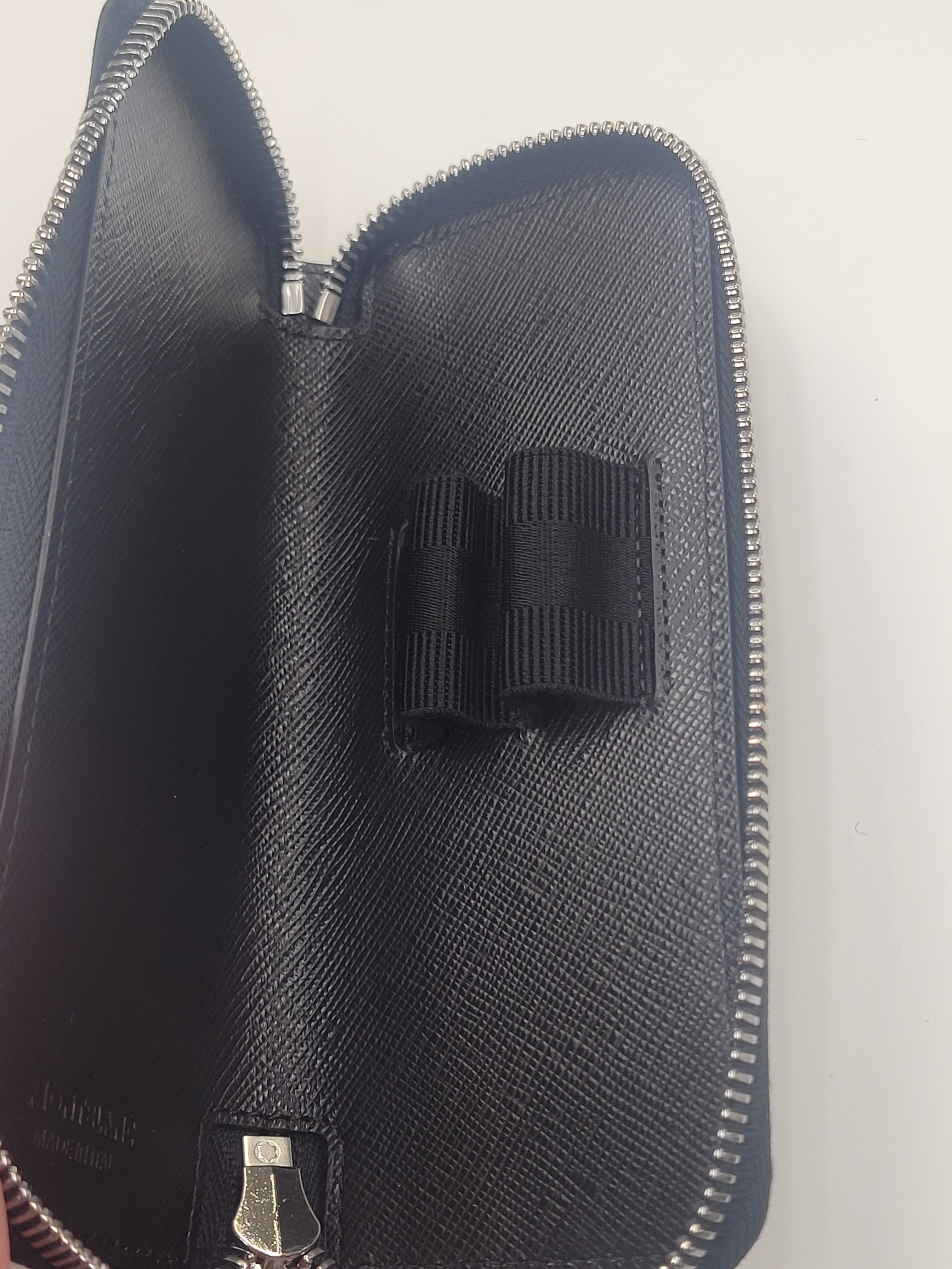 Montblanc Sartorial 2 Pen Pouch - Zipper Closure - Tweed Blue-Pen Boutique Ltd