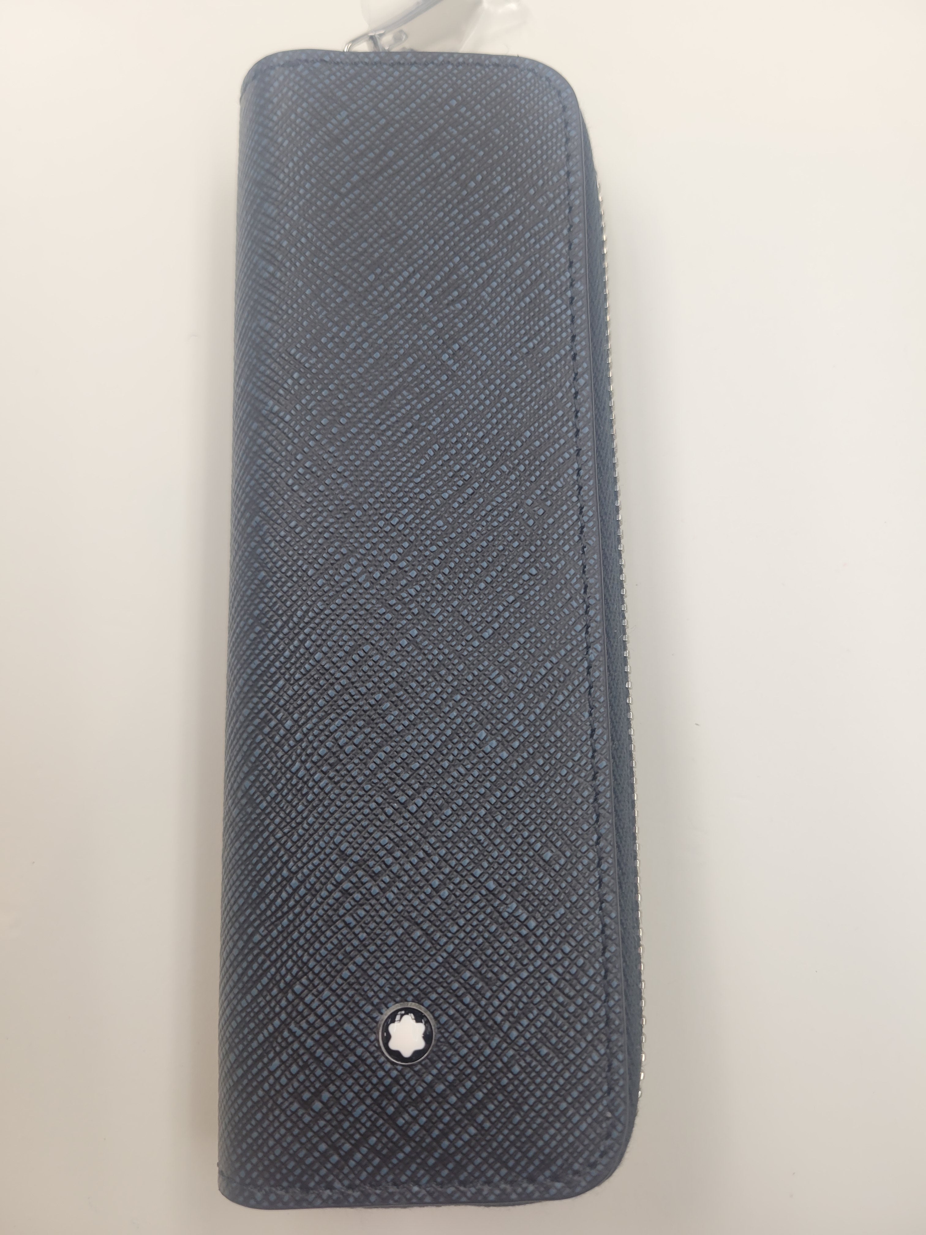 Montblanc Sartorial 1 Pen Pouch - Zipper Closure - Tweed Blue-Pen Boutique Ltd