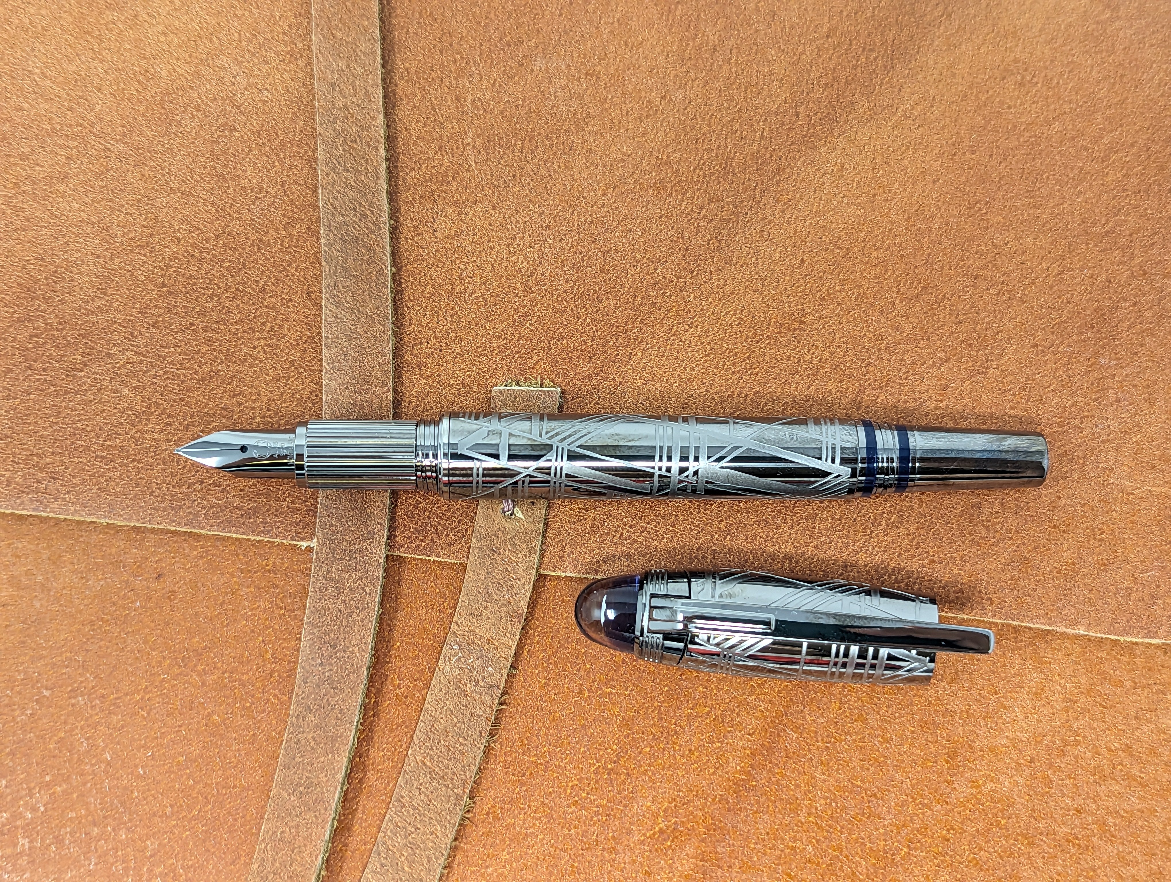 Montblanc Starwalker Fountain Pen - Doue - Space Blue Metal-Pen Boutique Ltd