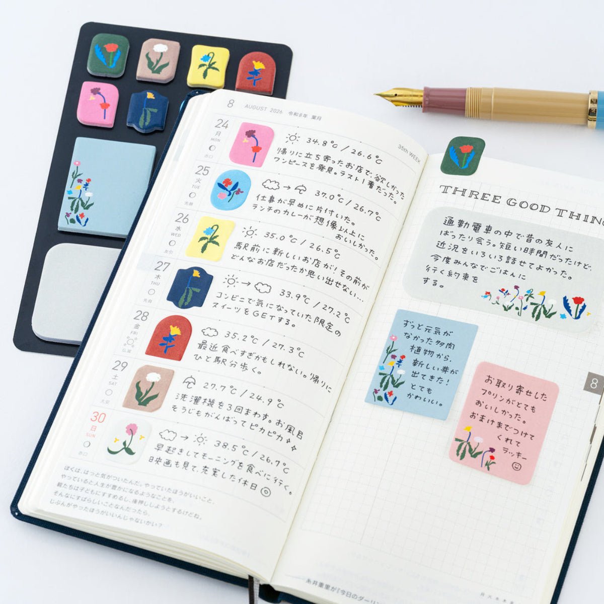 Hobonichi Sticky Notes - Yoshie Watanabe (Petit Bloom) - Pen Boutique Ltd