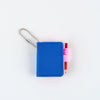 Hobonichi Techo Mini Keychain - Blue Tiny Notebook x Pink Pen Loop - Pen Boutique Ltd