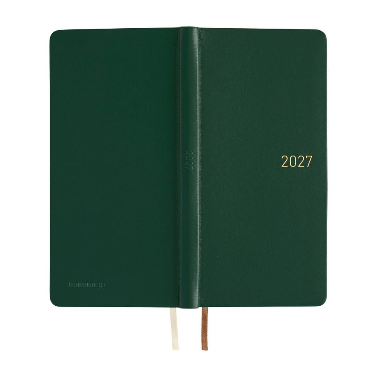 Hobonichi 2027 Light Hardcover English Book - Leather: Forest Green - Tall & Slim (Weeks - January Start) - Pen Boutique Ltd