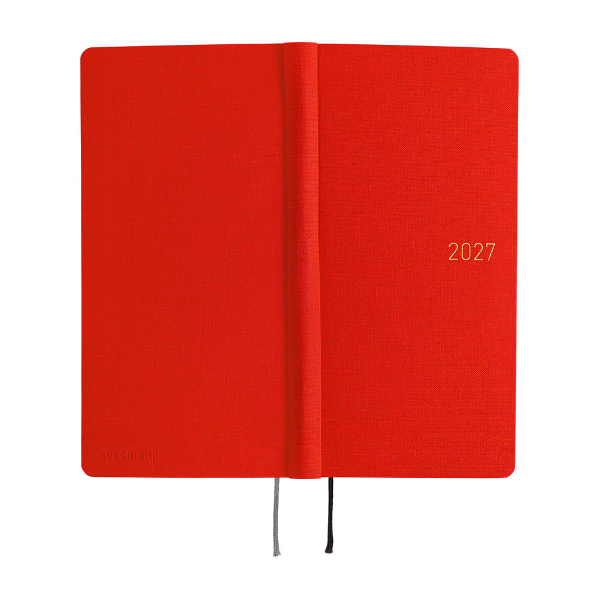 Hobonichi 2027 Mega Light Hard Cover English Book - Colors: Poppy Red - Tall & Slim (Weeks - January Start)