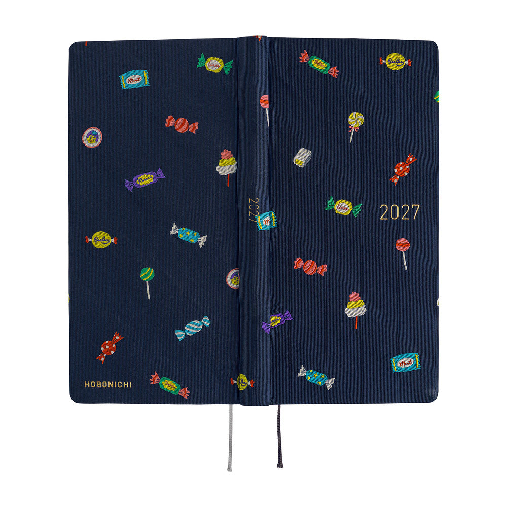 Hobonichi 2027 Mega Light Hard Cover English Book - Bow & Tie: Candy Dream -Tall & Slim (Weeks - January Start)