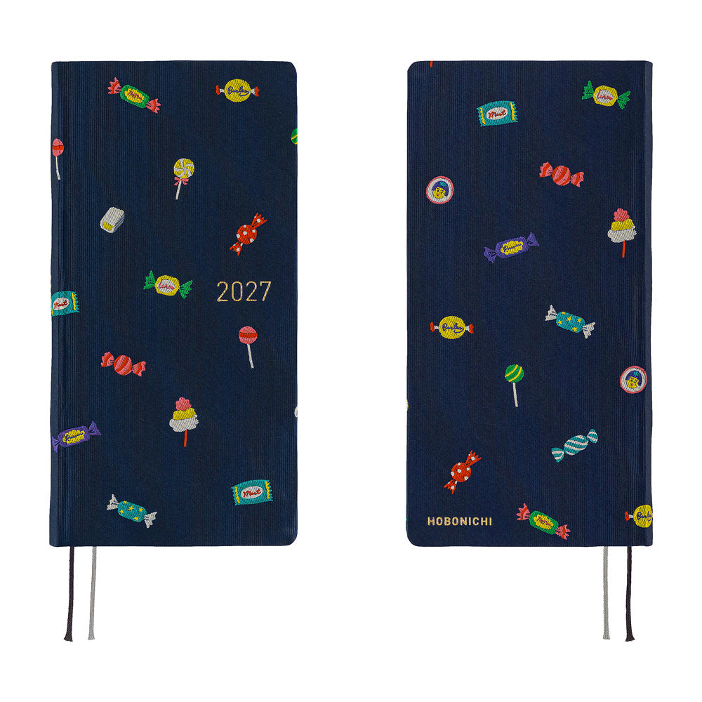 Hobonichi 2027 Mega Light Hard Cover English Book - Bow & Tie: Candy Dream -Tall & Slim (Weeks - January Start)