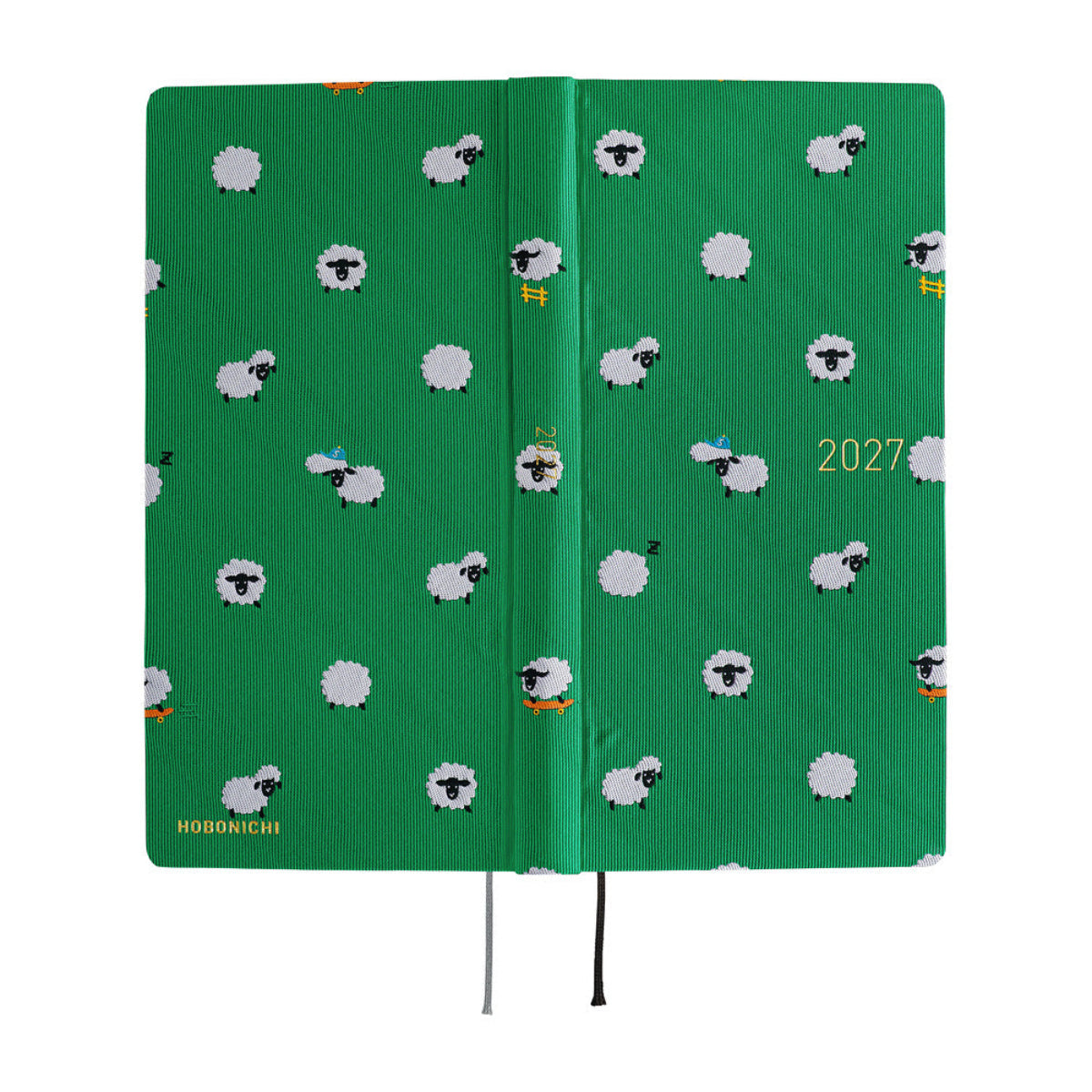 Hobonichi  2027 Mega Light Hard Cover English Book - Bow & Tie: Sheep Sheep Sheep - Tall & Slim (Weeks - January Start]