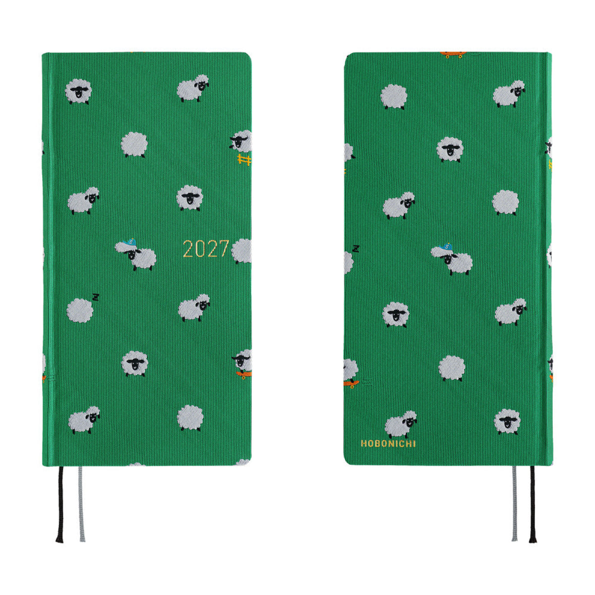 Hobonichi  2027 Mega Light Hard Cover English Book - Bow & Tie: Sheep Sheep Sheep - Tall & Slim (Weeks - January Start]