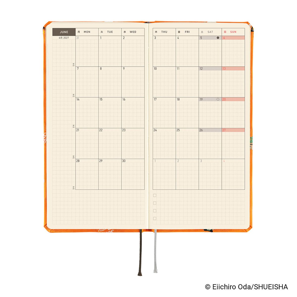Hobonichi Light Hardcover English Book - ONE PIECE magazine: Very Very Merry! - Tall & Slim (Weeks - Jan Start) - Pen Boutique Ltd