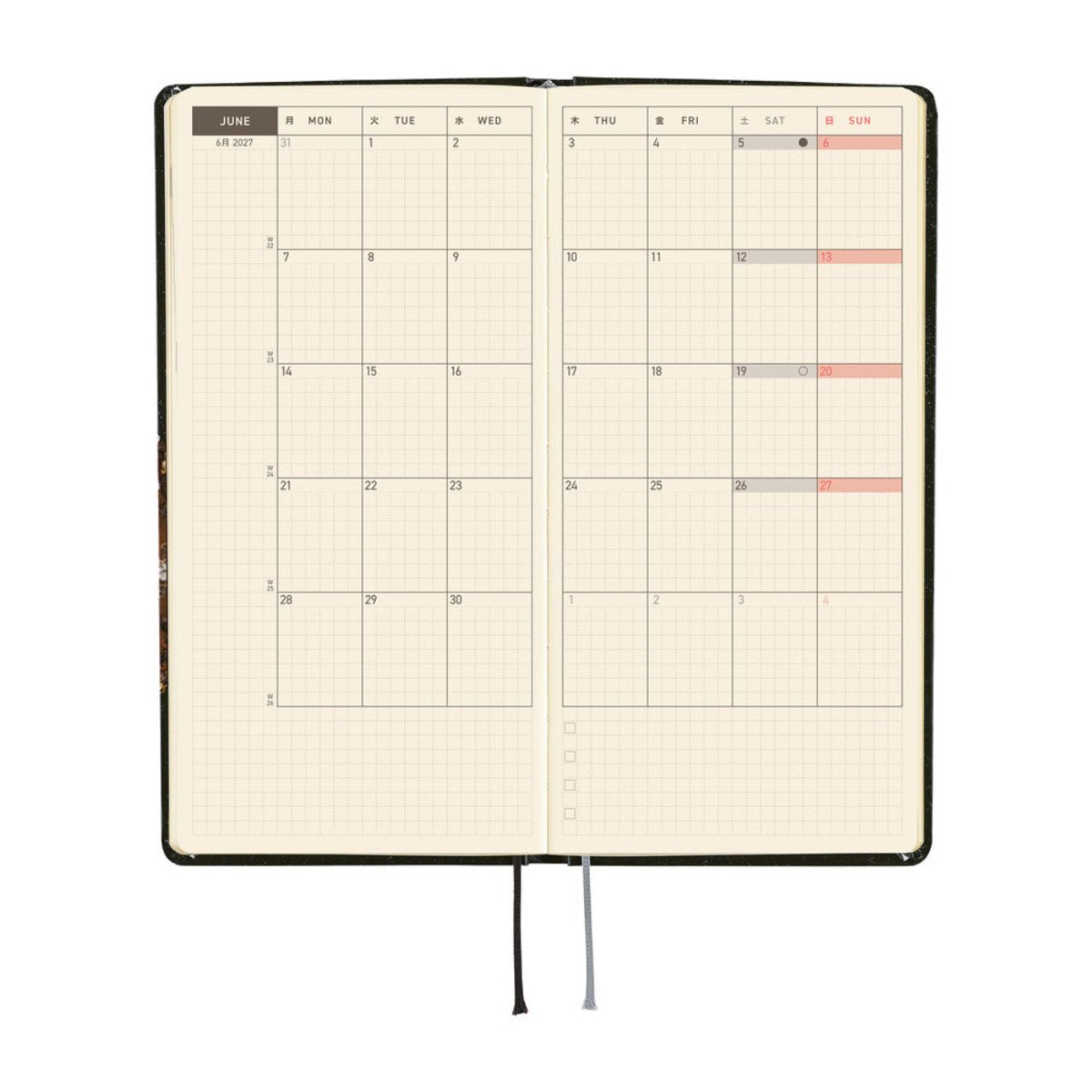 Hobonichi 2027 Light Hard Cover English Book - Tanakadaisuke: Starlight - Tall & Slim (Weeks - January Start) - Pen Boutique Ltd